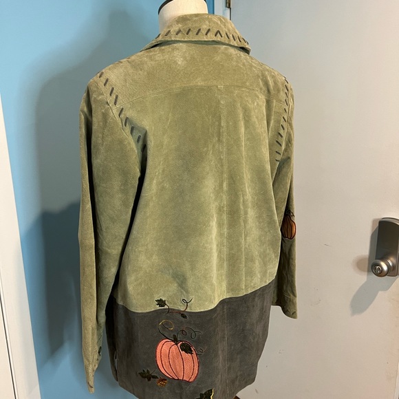 Quacker Factory size large pumpkin jacket suede leather jacket - Picture 6 of 9